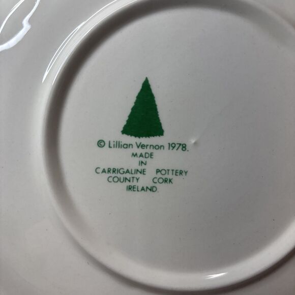Vtg Carrigaline Pottery Christmas Tree Cookie Plate RETIRED 70s Cork Ireland 7” - Picture 4 of 9